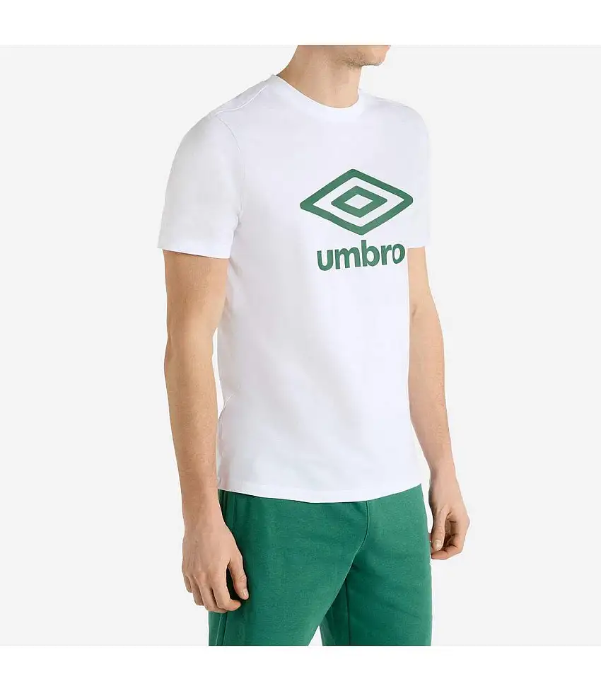 Mens Stacked Logo T-shirt Brilliant White Fir Umbro