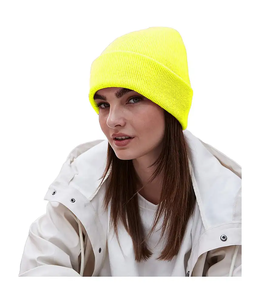 Unisex Adults Original Cuffed Beanie Fluorescent Yellow Beechfield