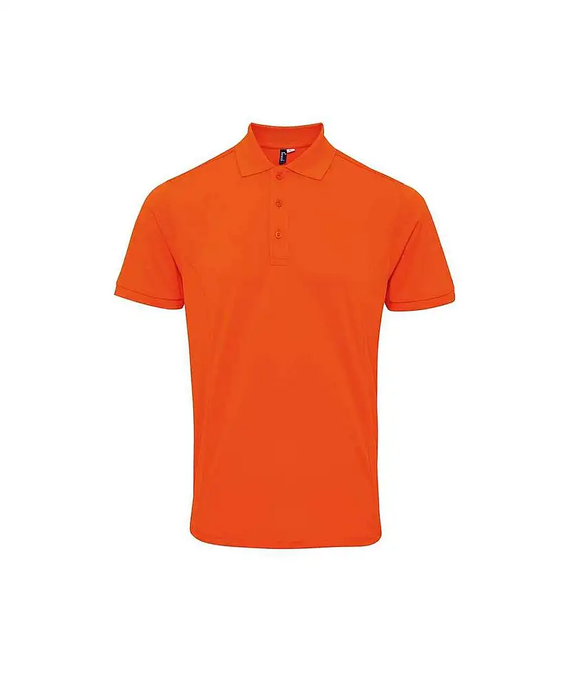 Mens Coolchecker Plus Piqu Polo Shirt Orange Premier