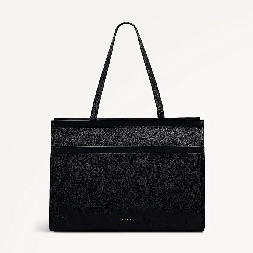Alba Place Leather Large Ziptop Workbag Bag in Black - 111931