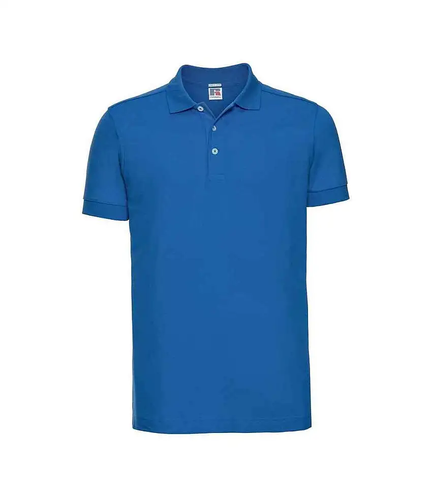 Mens Stretch Polo Shirt Azure Blue Russell