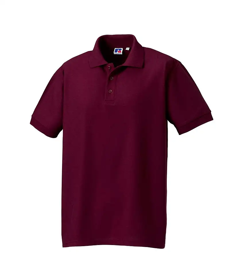 Mens Ultimate Classic Cotton Polo Shirt Burgundy Russell