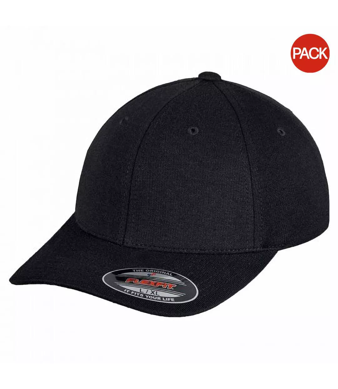 Yupoong Mens Flexfit Double Jersey Cap (Pack of 2) (Black) - UTRW6760