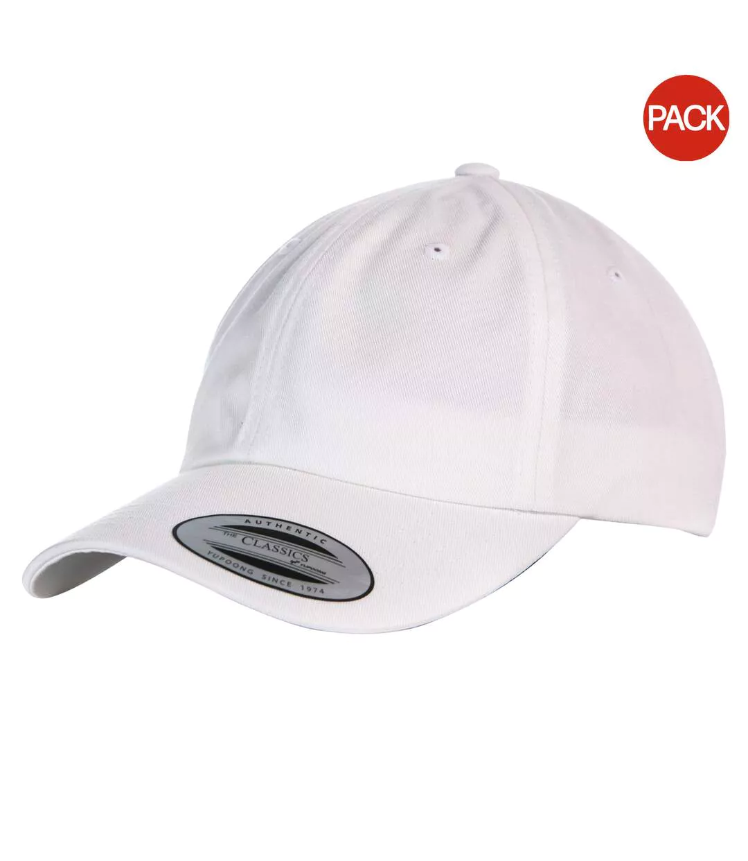 Yupoong Flexfit 6-panel Baseball Cap With Buckle (Pack of 2) (White) - UTRW6762