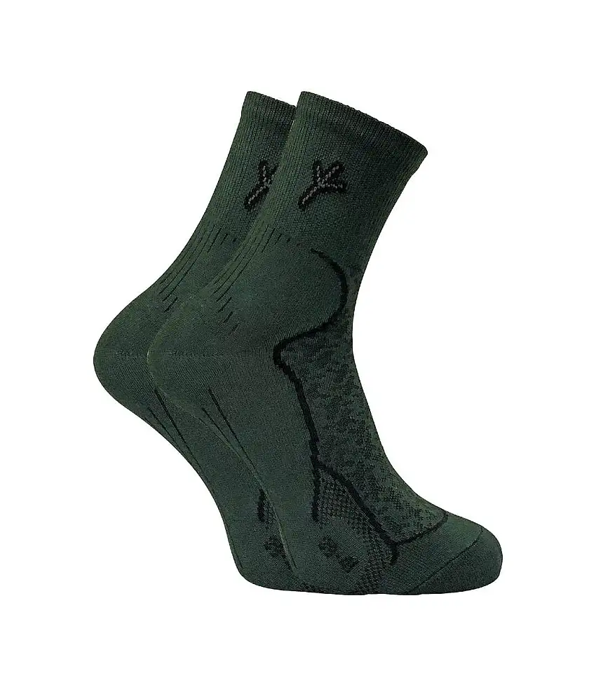 2 Pack Mens Cotton Hiking Boot Socks with Silver Technology