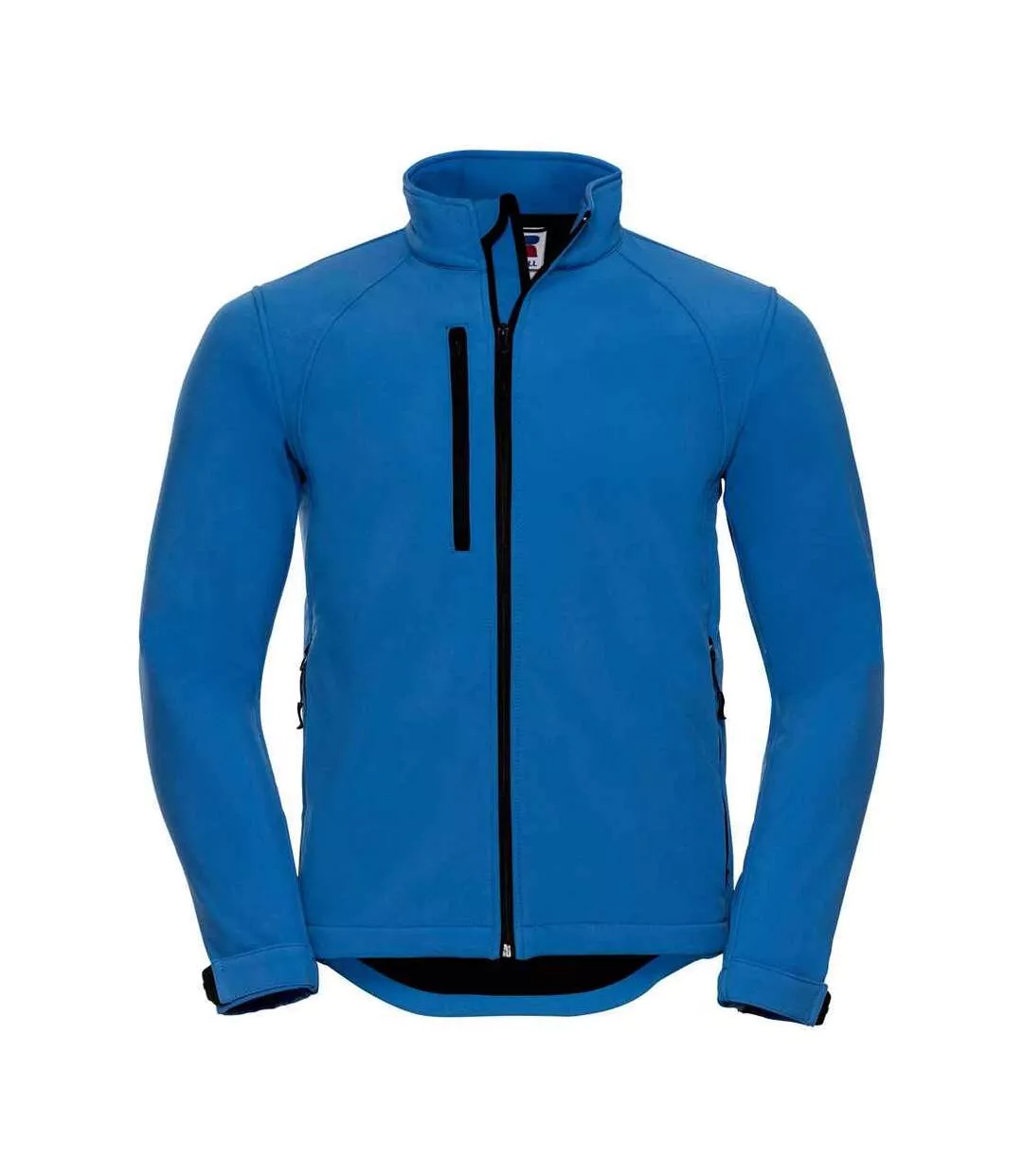 Mens Plain Soft Shell Jacket Azure Russell