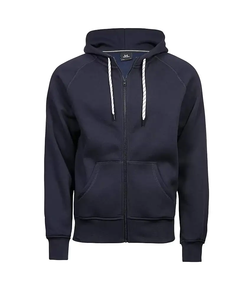 Mens Fashion Zip Hooded Sweatshirt Navy Tee Jays