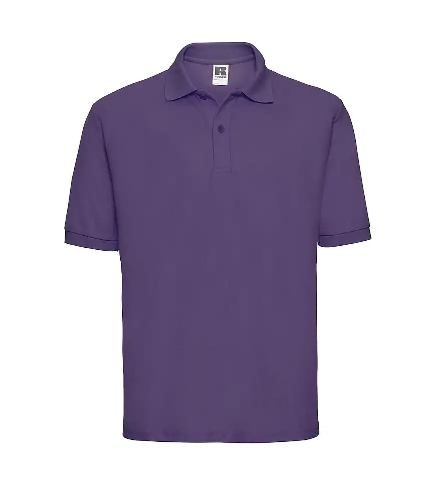 Mens Polycotton Pique Polo Shirt Purple Russell
