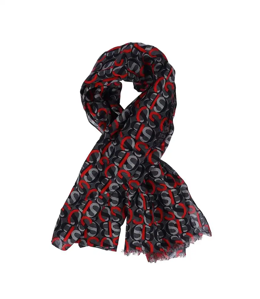 Alton Monogram Scarf One Size Red Boss