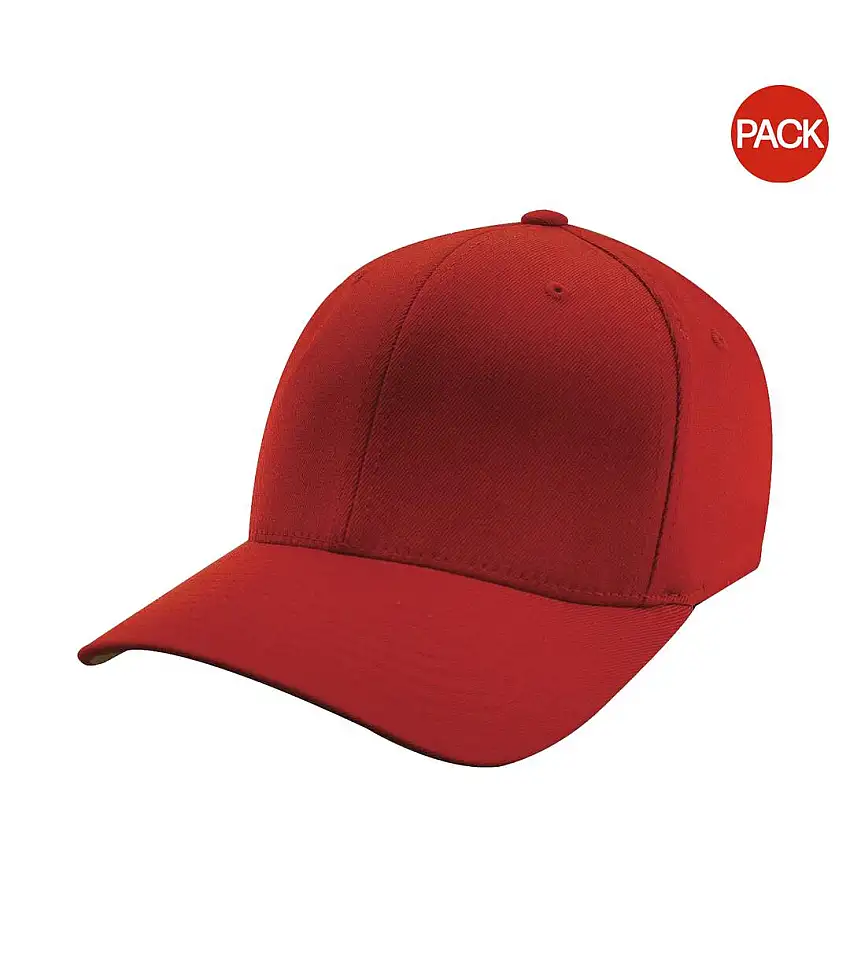 Yupoong Mens Flexfit Fitted Baseball Cap (Pack of 2) (Red) - UTRW6703
