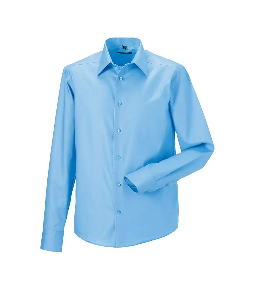 Mens Ultimate Non-iron Tailored Long-sleeved Formal Shirt Bright Sky Russell