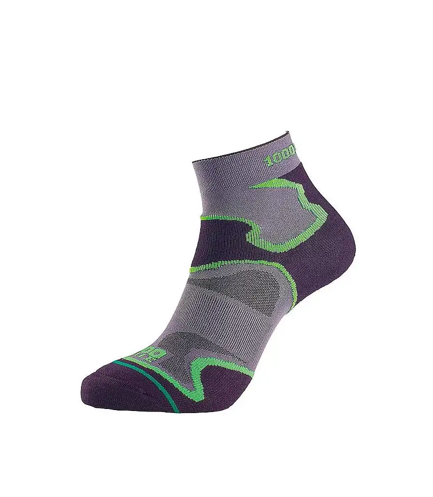 1000 Mile Mens Fusion Socks (Grey/Black/Green) - UTRD1063