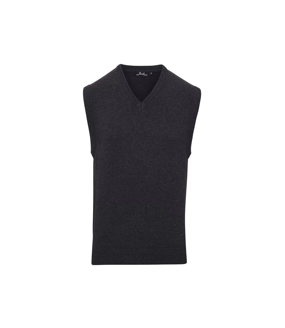 Mens Knitted Sleeveless Sweater Vest Charcoal Premier