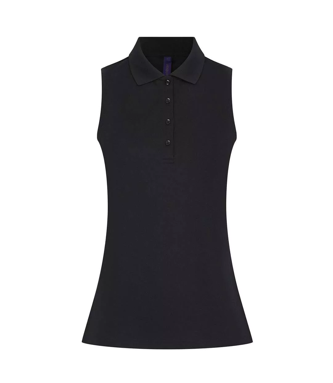 Womens/ladies Coolplus Sleeveless Polo Shirt Black Henbury