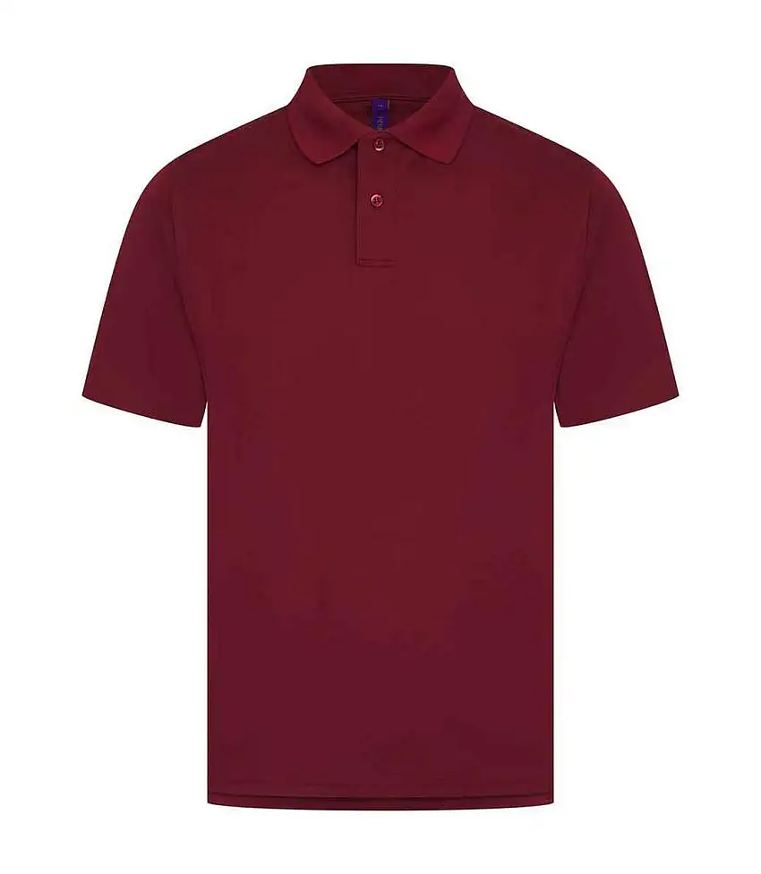 Mens Coolplus Polo Shirt Burgundy Henbury