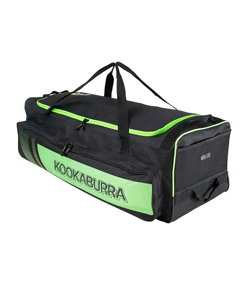 4500 Cricket Wheelie Duffle Bag One Size Black Neon Green Kookaburra