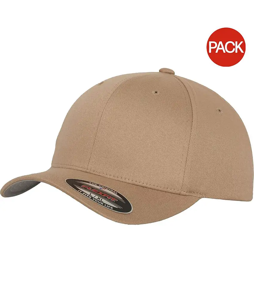 Yupoong Mens Flexfit Fitted Baseball Cap (Pack of 2) (Khaki) - UTRW6703