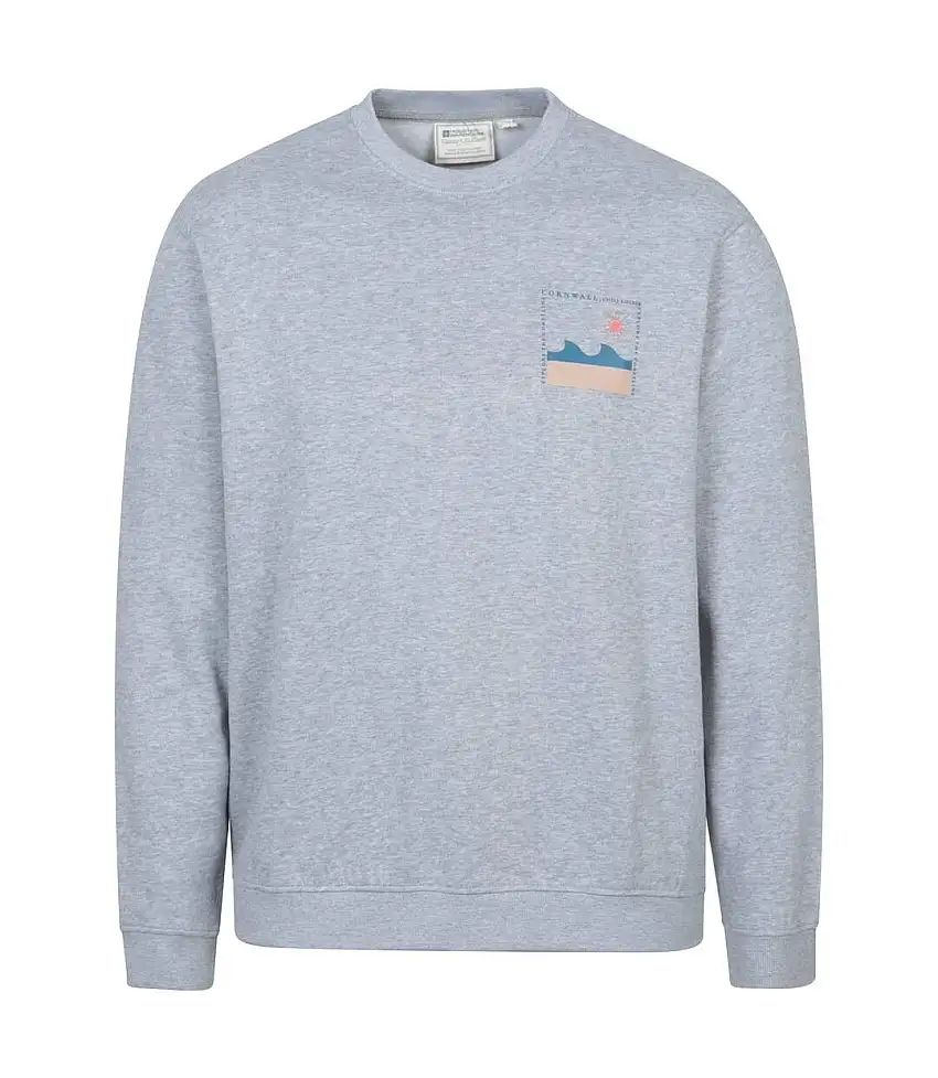 Mens Regional Cornwall Sweatshirt Light Grey Mountain Warehouse
