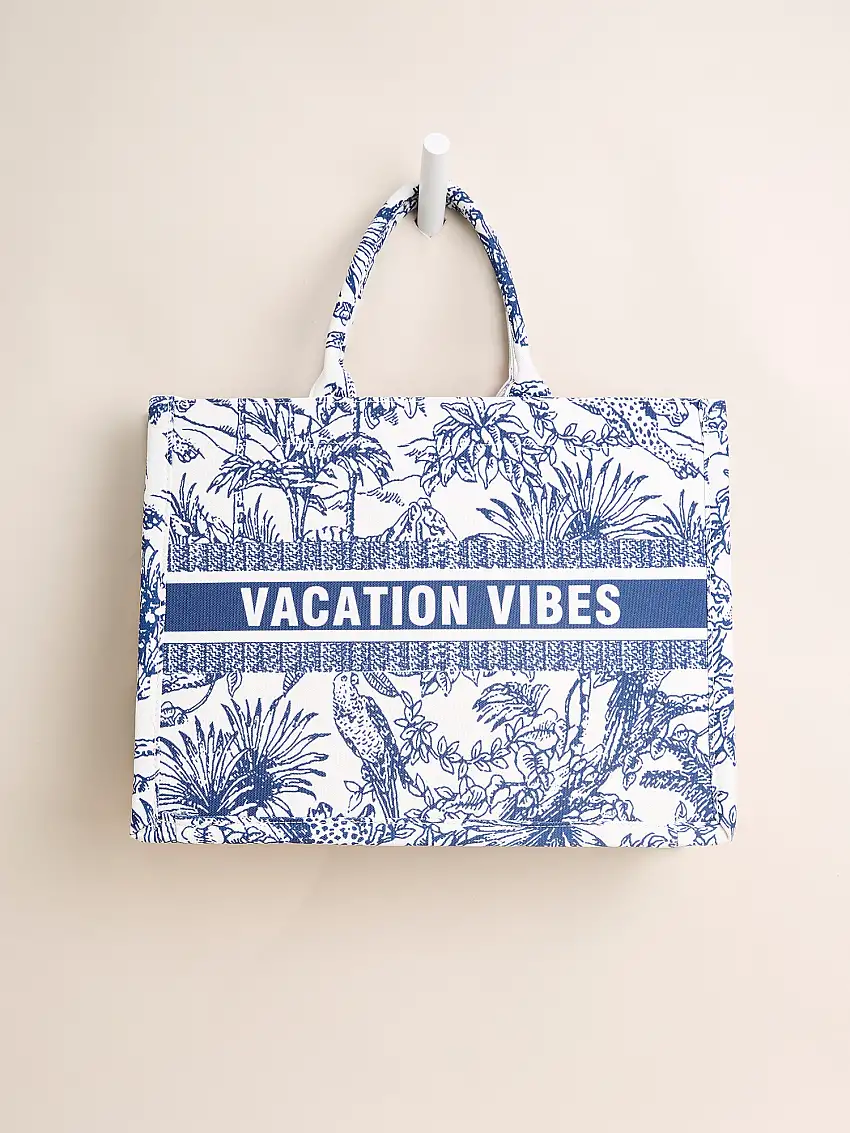 Vacation Vibes Cotton Fabric Bag Assorted