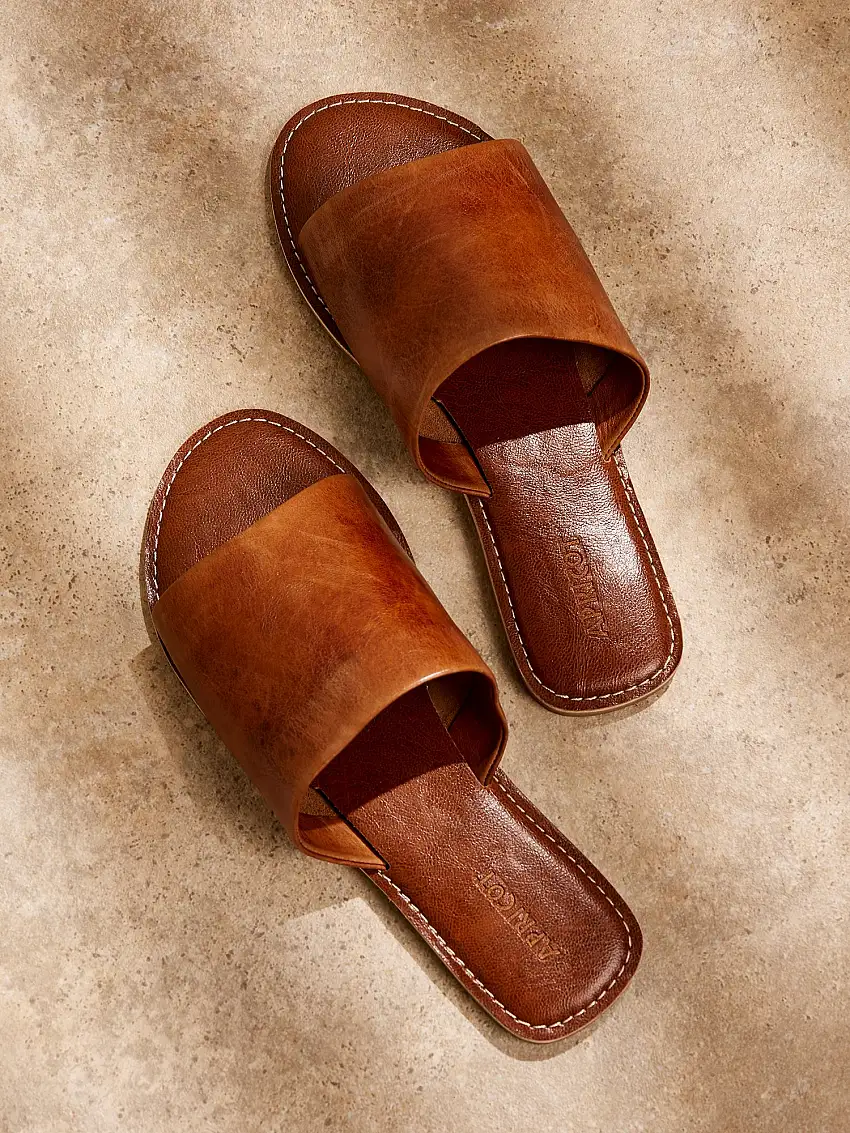 Soft Leather Mules Brown
