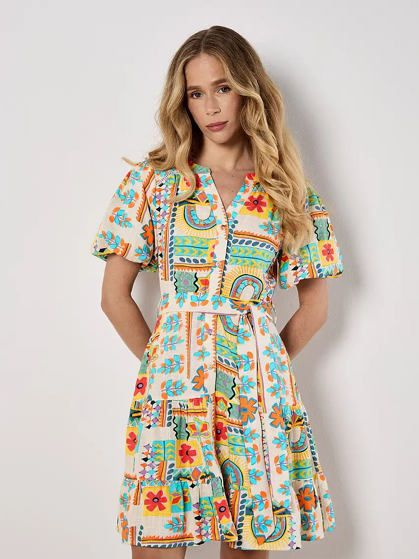 Tropical Patchwork Mini Dress Assorted