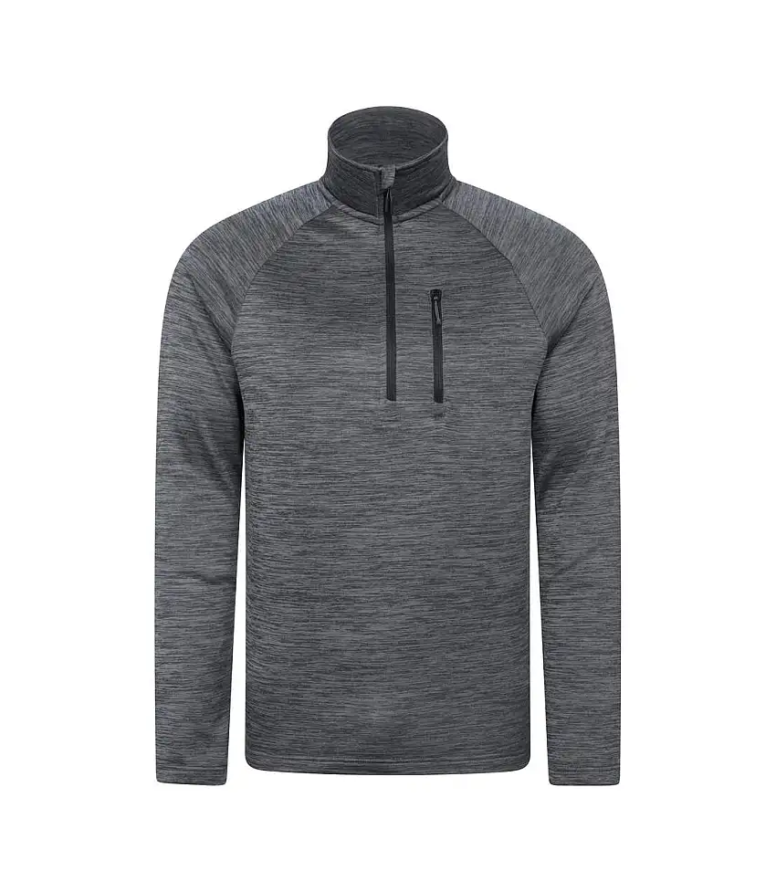 Mens Half Zip Midlayer Grey Mountain Warehouse