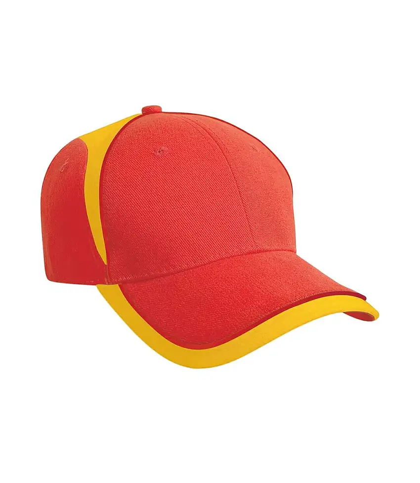 National Baseball Cap Red Yellow Result Headwear