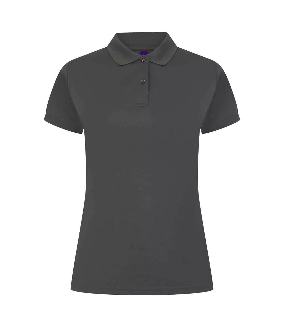 Womens/ladies Pique Polo Shirt Charcoal Henbury