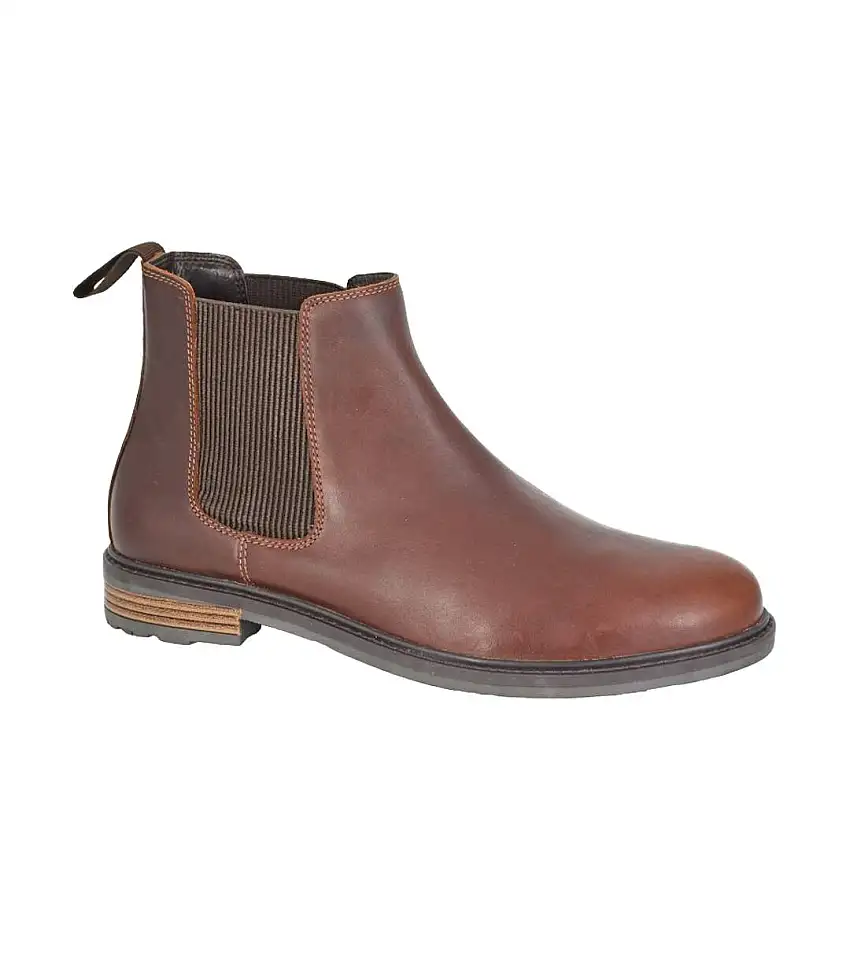 Mens Waxy Leather Chelsea Boots Brown Roamers