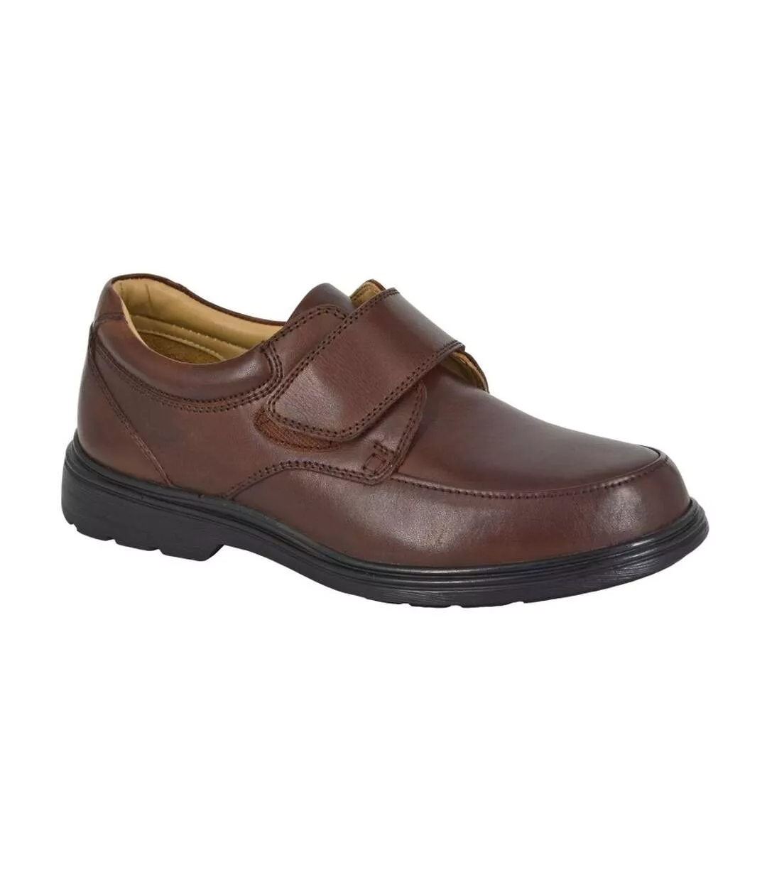 Mens Leather Extra Wide Formal Shoes Brown Roamers