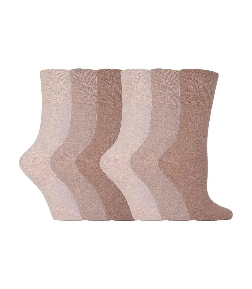 6 Pack Ladies Non Elastic Cotton Diabetic Socks with Seamless Toe