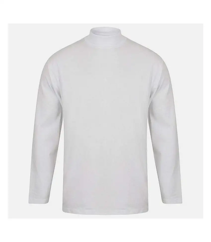 Mens Roll Neck Long-sleeved Top White Henbury