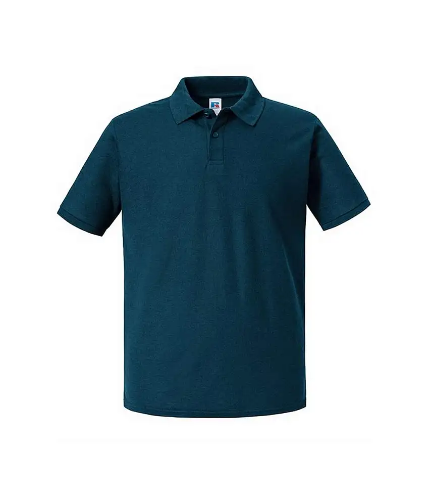 Mens Authentic Eco Polo Shirt Petrol Blue Russell