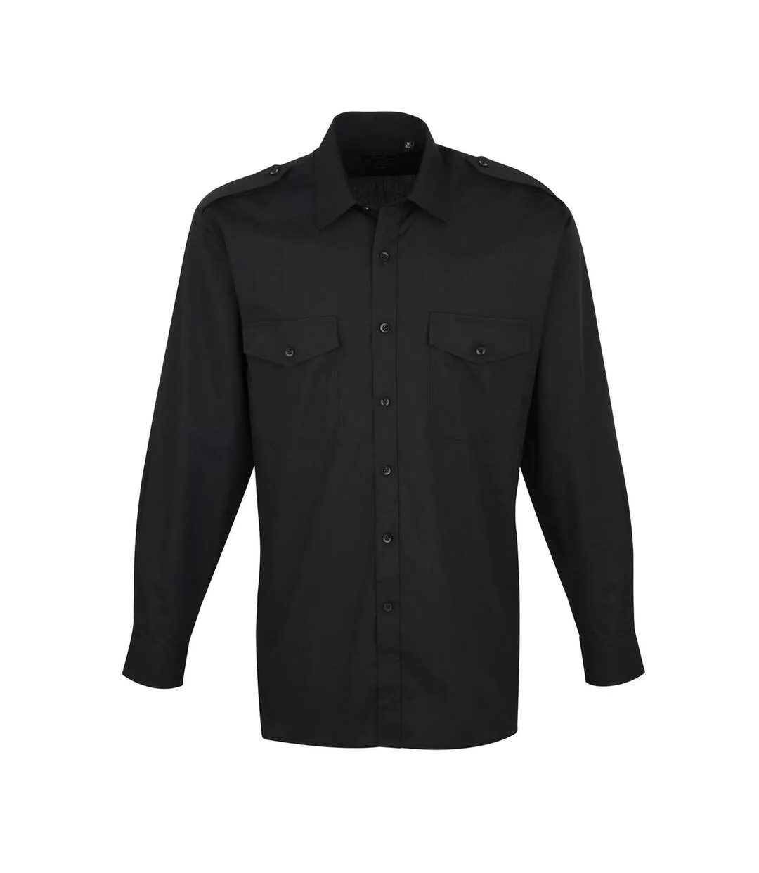 Mens Long-sleeved Pilot Shirt Black Premier