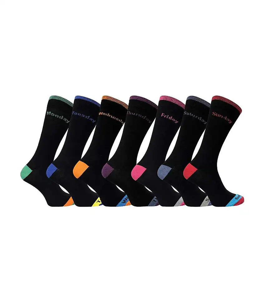 7 Pack Mens Days Of The Week Novelty Cotton Socks