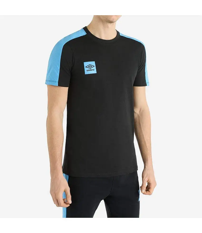 Mens Terrace T-shirt Black Azure Blue Umbro