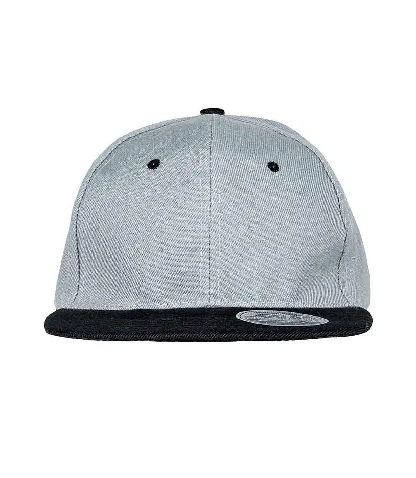 Original Bronx Flat Snapback Cap Heather Grey Black Result Headwear