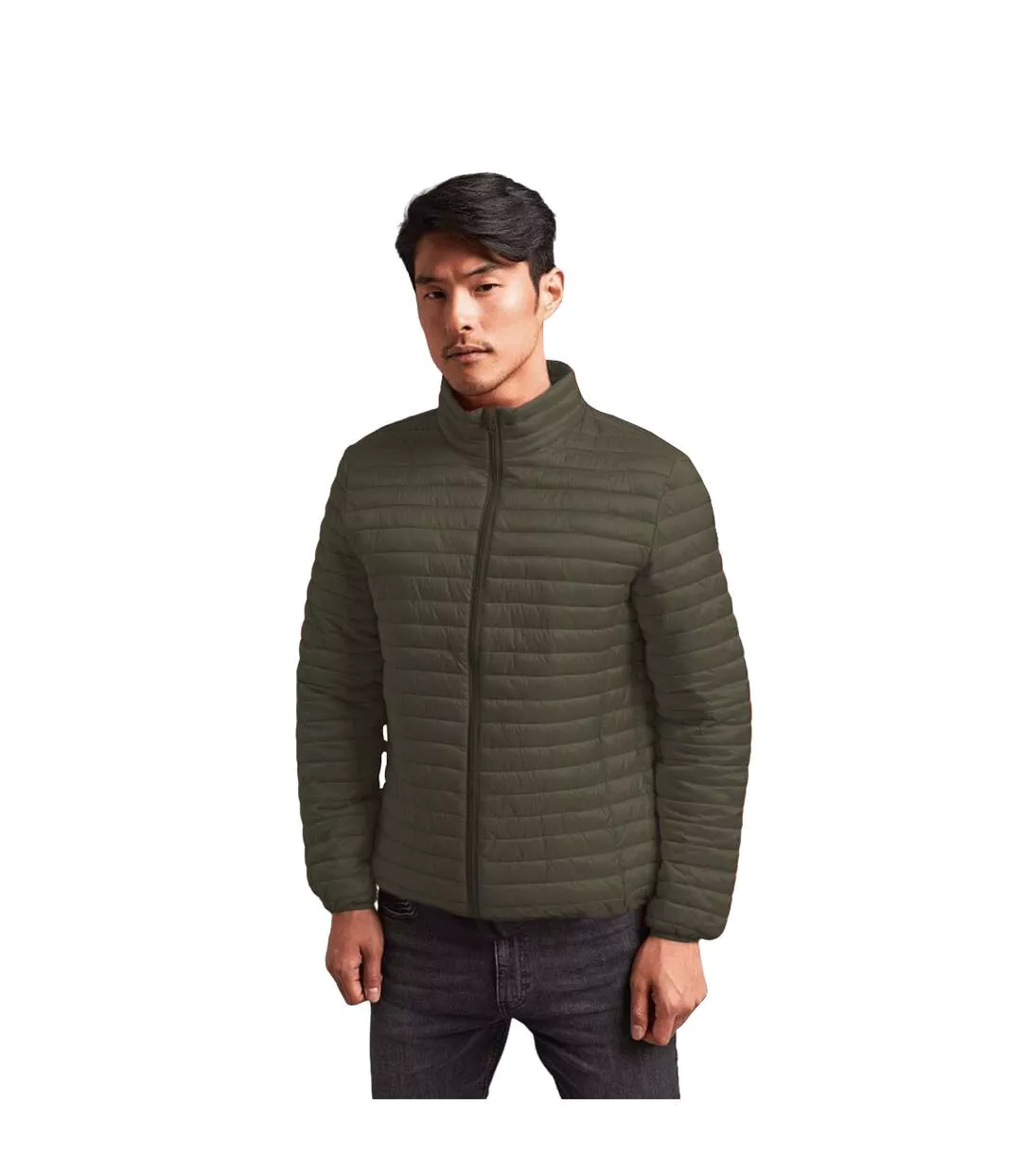 2786 Mens Tribe Fineline Padded Jacket (Olive) - UTRW3846