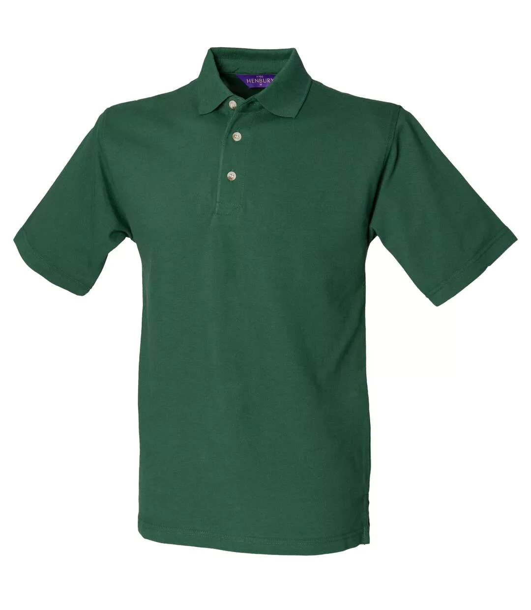 Henbury Mens Classic Plain Polo Shirt With Stand Up Collar (Bottle) - UTRW617