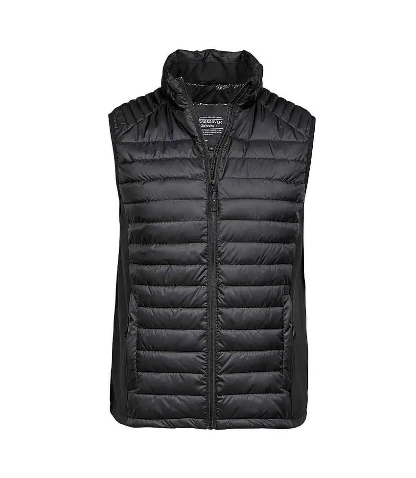 Mens Crossover Quilted Gilet Black Tee Jays