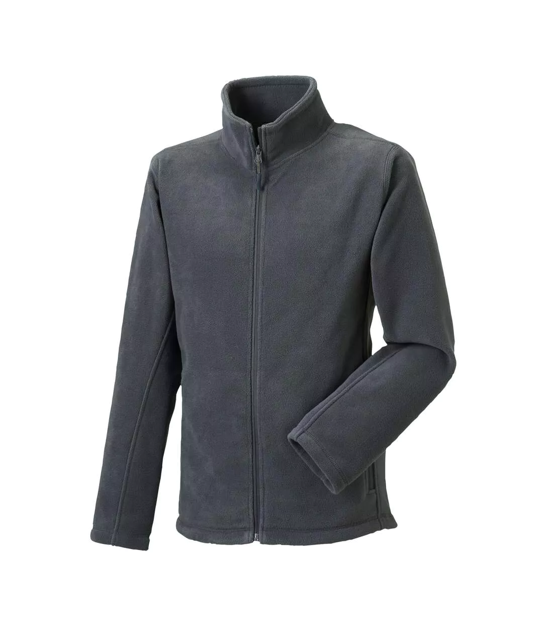 Mens Outdoor Full Zip Fleece Jacket Convoy Grey Russell