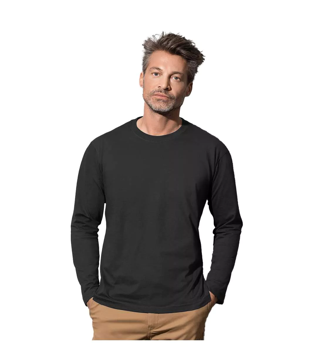 Mens Classic Long Sleeved Tee Black Opal Stedman