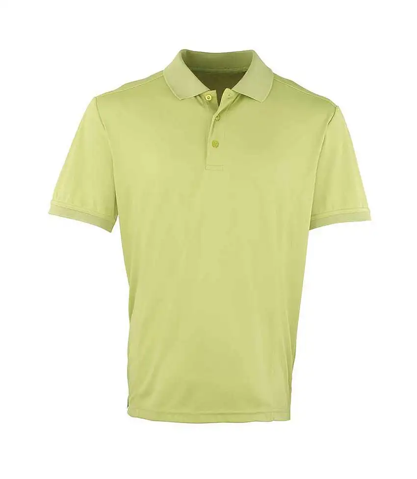 Mens Coolchecker Pique Polo Shirt Lime Premier