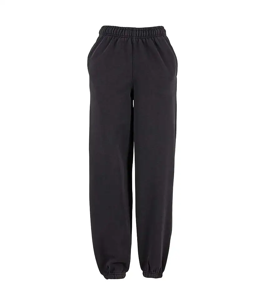 Womens/ladies Vintage Heavy Sweatpants Black Build Your Brand