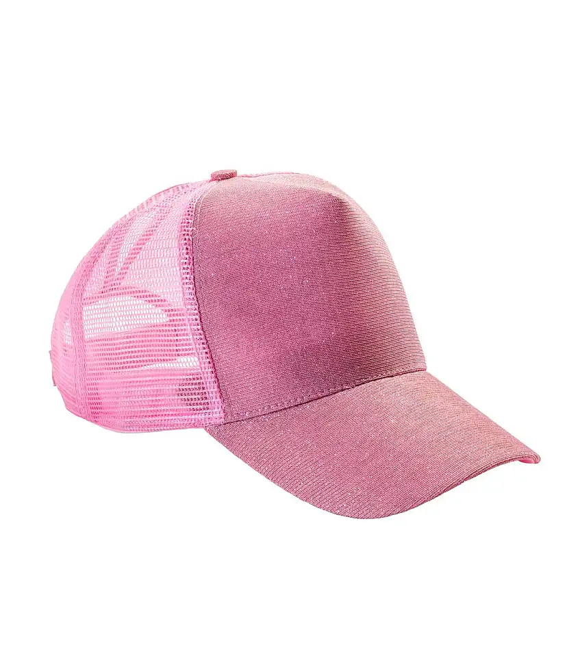 Unisex Adult New York Sparkle Trucker Cap Baby Pink Result Headwear