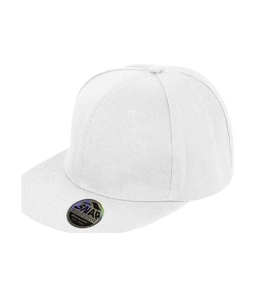 Bronx Original Flat Peak Snapback Cap White Result Headwear