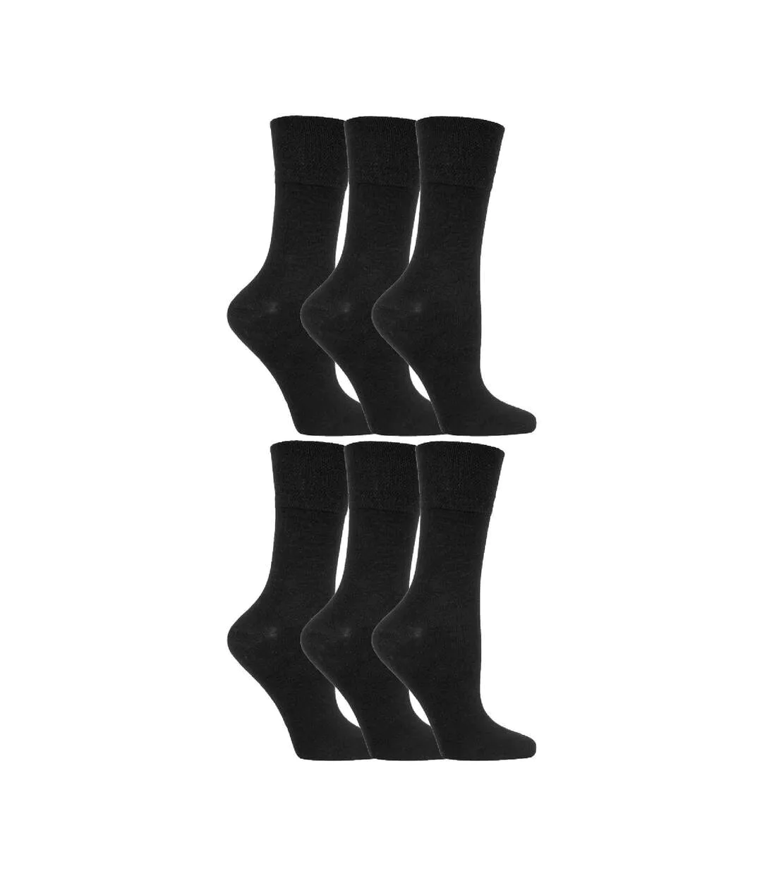 6 Pack Ladies Non Elastic Soft Top Cotton Diabetic Socks