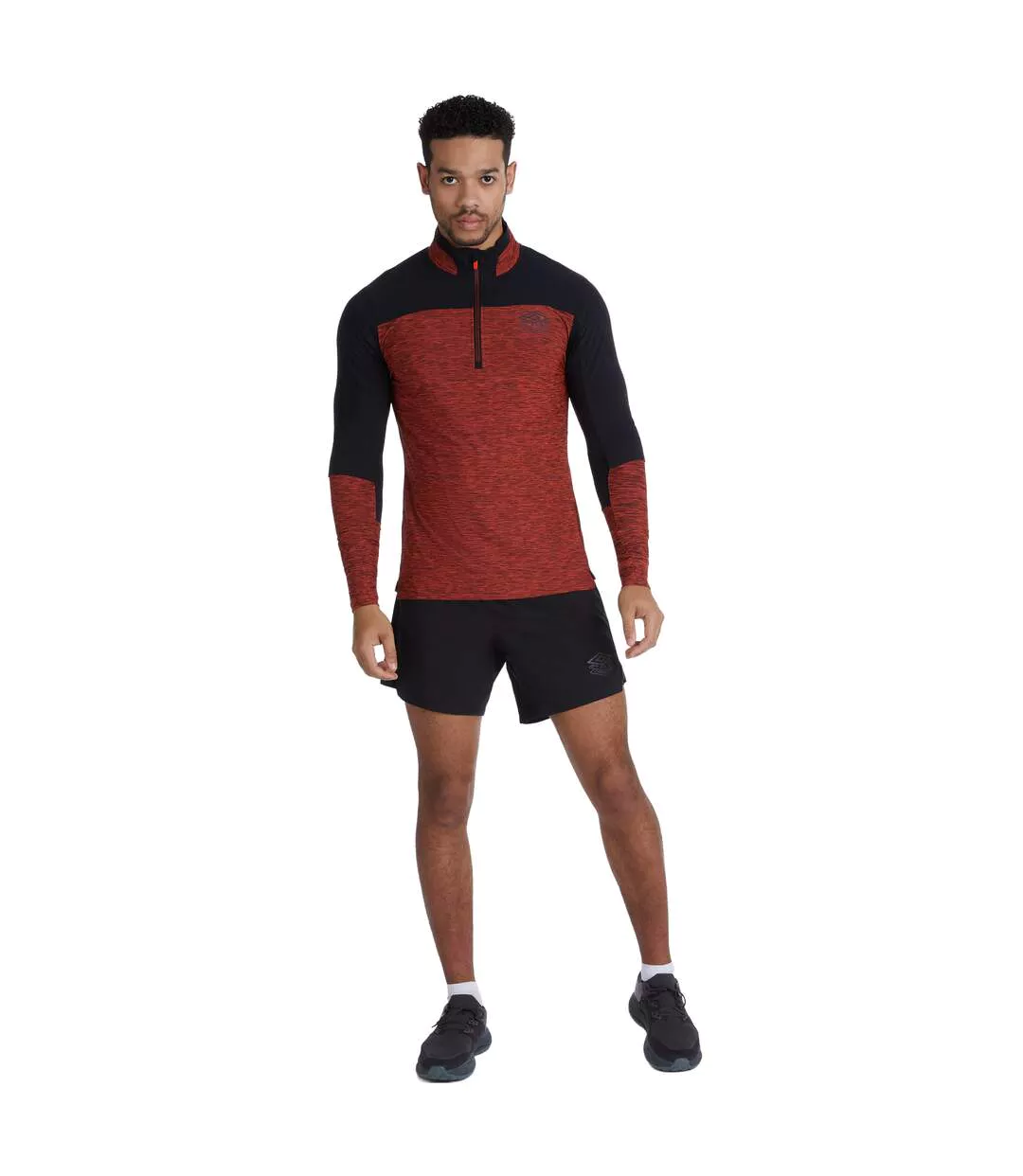 Mens Elite Ptf Half Zip Top Black Cherry Tomato Umbro