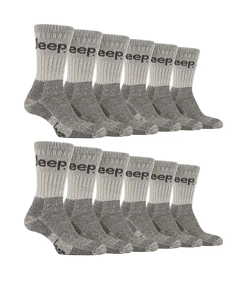 12 Pairs Mens Luxury Cushioned Cotton Hiking Socks