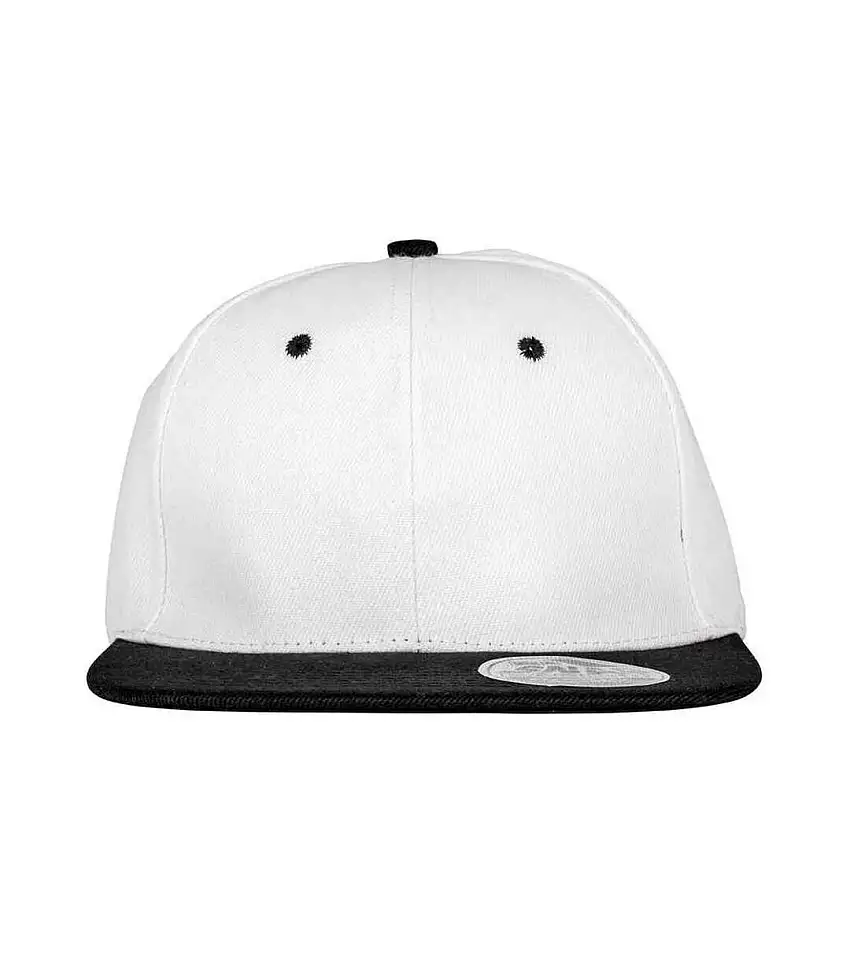 Original Bronx Flat Snapback Cap White Black Result Headwear